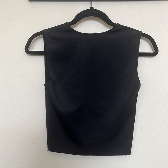 Zara - Black Crop Top with Raw Hem Size S - Picture 3 of 6